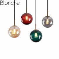 Suspension LED en verre coloré - Style Décoratif