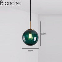 Suspension LED en verre coloré - Style Décoratif