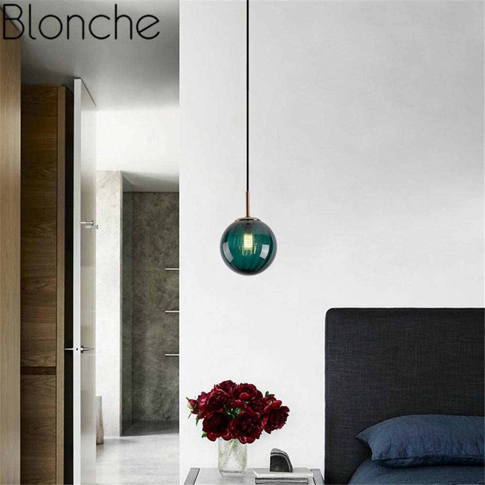 Suspension LED en verre coloré - Style Décoratif