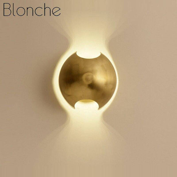 Applique murale LED dorée en métal - Design arrondi