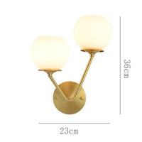 Applique murale en métal doré avec double boule LED