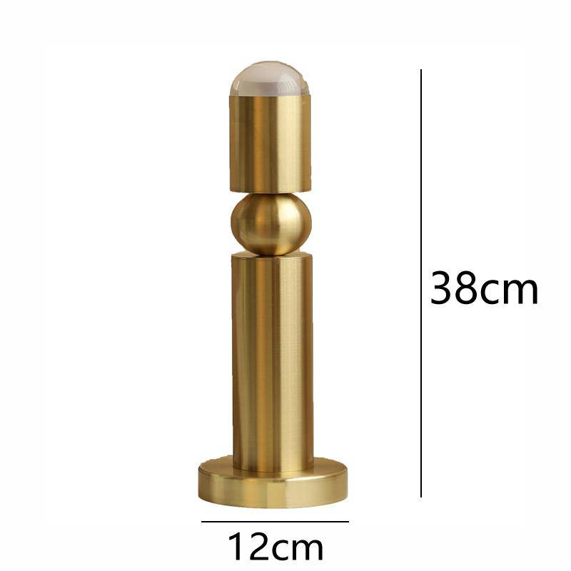 Lampe à poser LED dorée en cylindre allongé