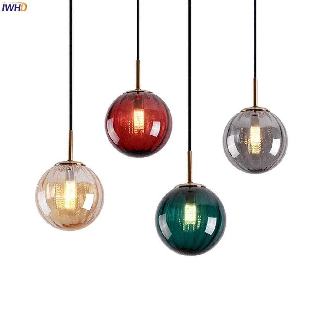 Suspension LED Boule en Verre Coloré - Marque Hang