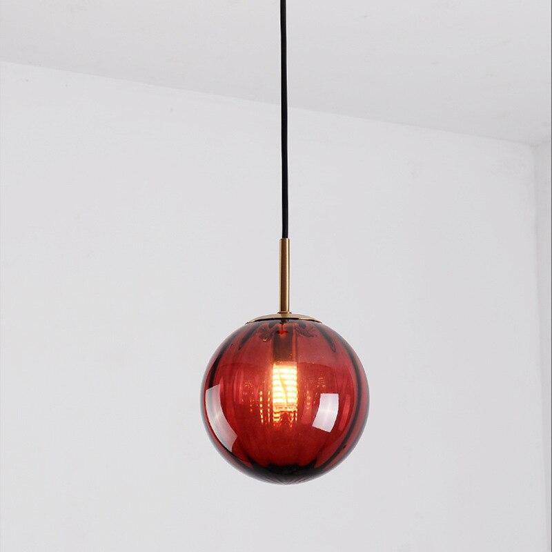 Suspension LED Boule en Verre Coloré - Marque Hang