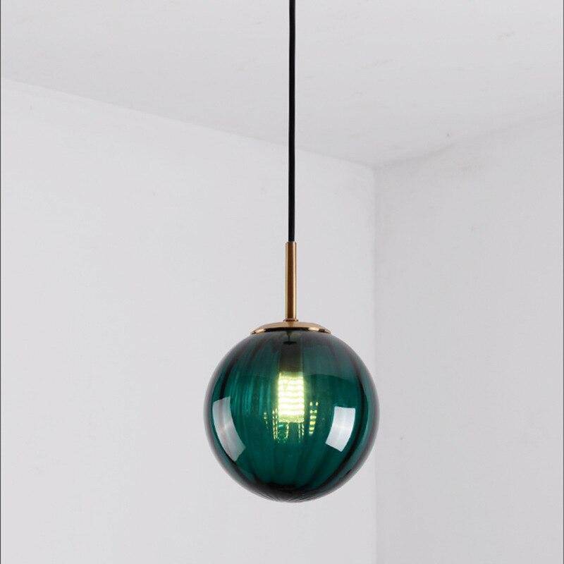 Suspension LED Boule en Verre Coloré - Marque Hang