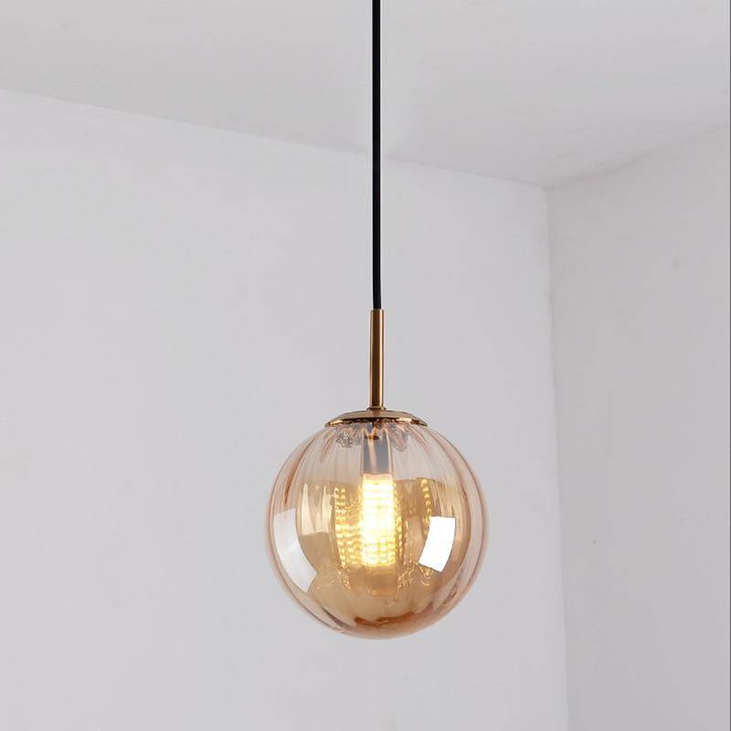 Suspension LED Boule en Verre Coloré - Marque Hang