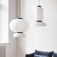 Suspension LED rétro en papier de riz blanc "Danish Style"
