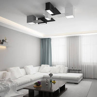 Plafonnier LED géométrique noir et blanc