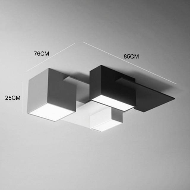 Plafonnier LED géométrique noir et blanc