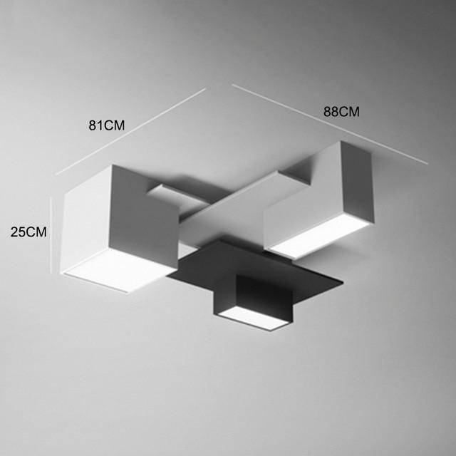 Plafonnier LED géométrique noir et blanc