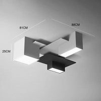 Plafonnier LED géométrique noir et blanc