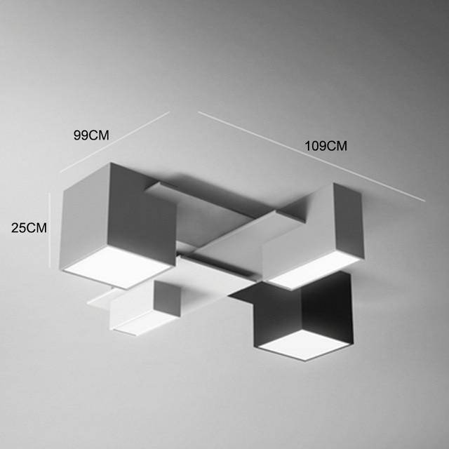 Plafonnier LED géométrique noir et blanc