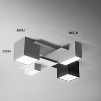 Plafonnier LED géométrique noir et blanc