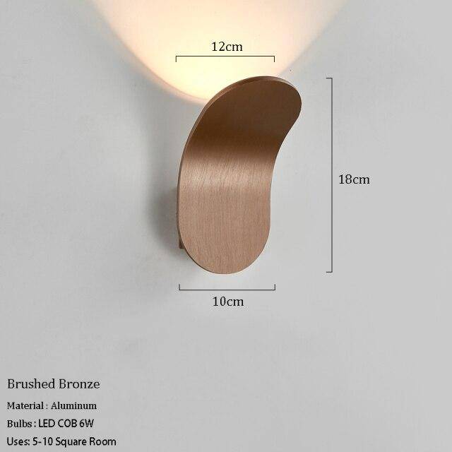 Applique murale LED Courbée en Métal - Style Wake
