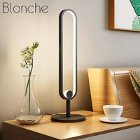 Lampe à LED design Loft avec anneau métal noir