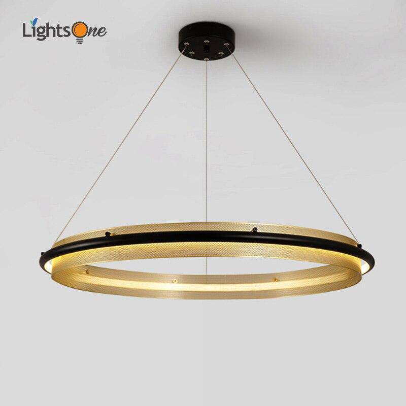 Lustre à LED Luxury avec anneau doré