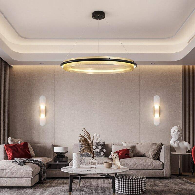 Lustre à LED Luxury avec anneau doré