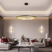 Lustre à LED Luxury avec anneau doré