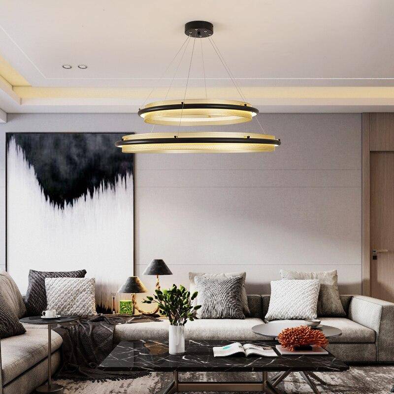 Lustre à LED Luxury avec anneau doré