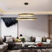 Lustre à LED Luxury avec anneau doré