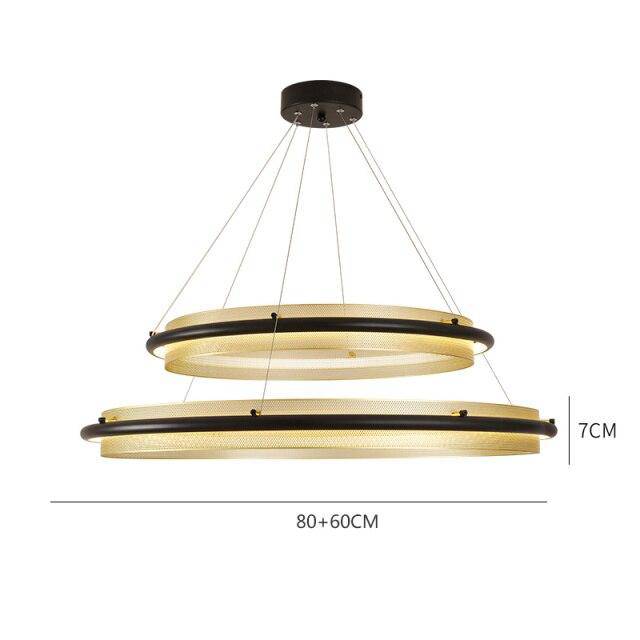 Lustre à LED Luxury avec anneau doré