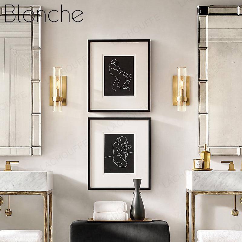 Applique murale LED de luxe en verre cylindrique