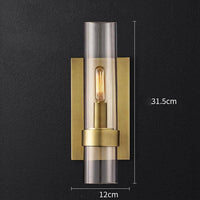 Applique murale LED de luxe en verre cylindrique
