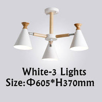 Lustre contemporain à LED en bois et métal coloré