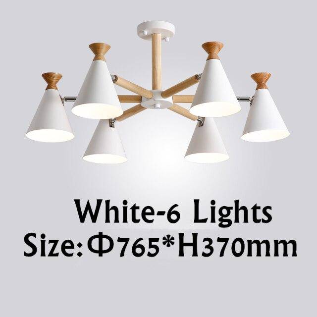 Lustre contemporain à LED en bois et métal coloré
