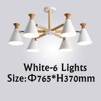 Lustre contemporain à LED en bois et métal coloré