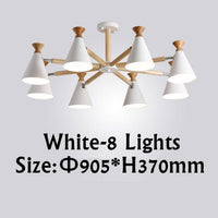 Lustre contemporain à LED en bois et métal coloré