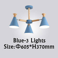 Lustre contemporain à LED en bois et métal coloré