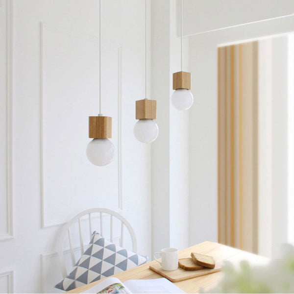 Suspension CubicWood en bois