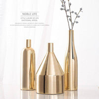 Vase Mory C en céramique dorée