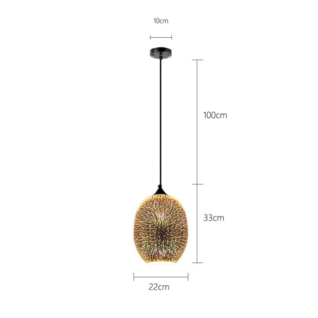 Suspension Kaili Multicolore 3D