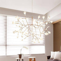 Suspension Design LED Arbre Doré - Maison Élégante