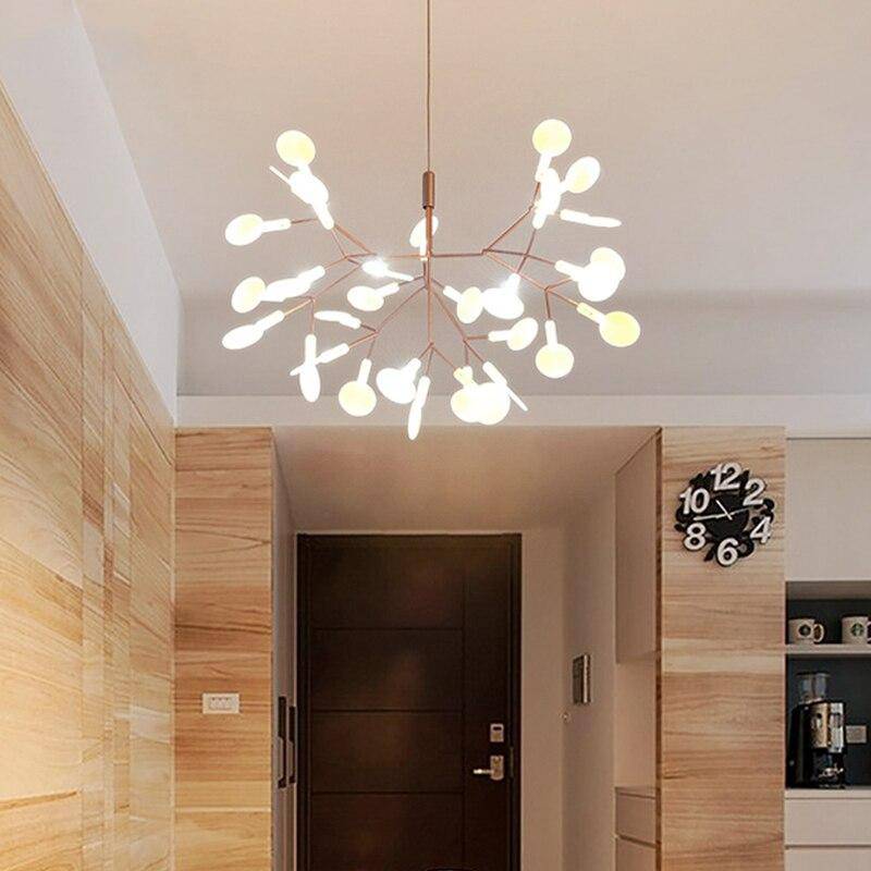Suspension Design LED Arbre Doré - Maison Élégante
