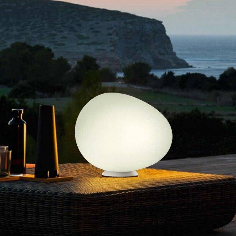 Lampe à poser LED Blanc Galet Design