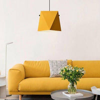 Suspension LED design en métal coloré géométrique