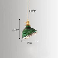 Suspension LED Rétro Yuja en Verre Vert