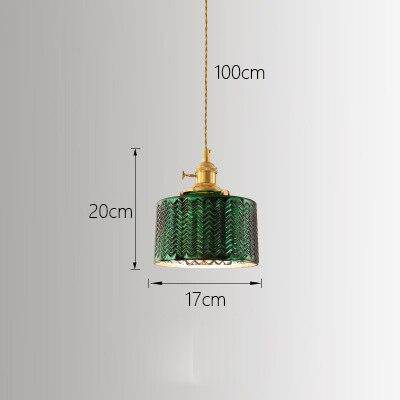 Suspension LED Rétro Yuja en Verre Vert