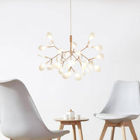 Suspension Design LED Arbre Doré - Maison Élégante