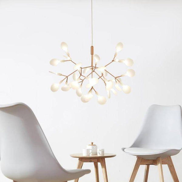 Suspension Design LED Arbre Doré - Maison Élégante