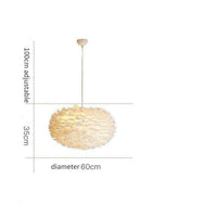 Suspension ovale LED Fairy Plumes