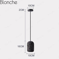 Suspension design en ciment terrazzo avec LED.