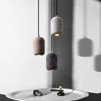 Suspension design en ciment terrazzo avec LED.