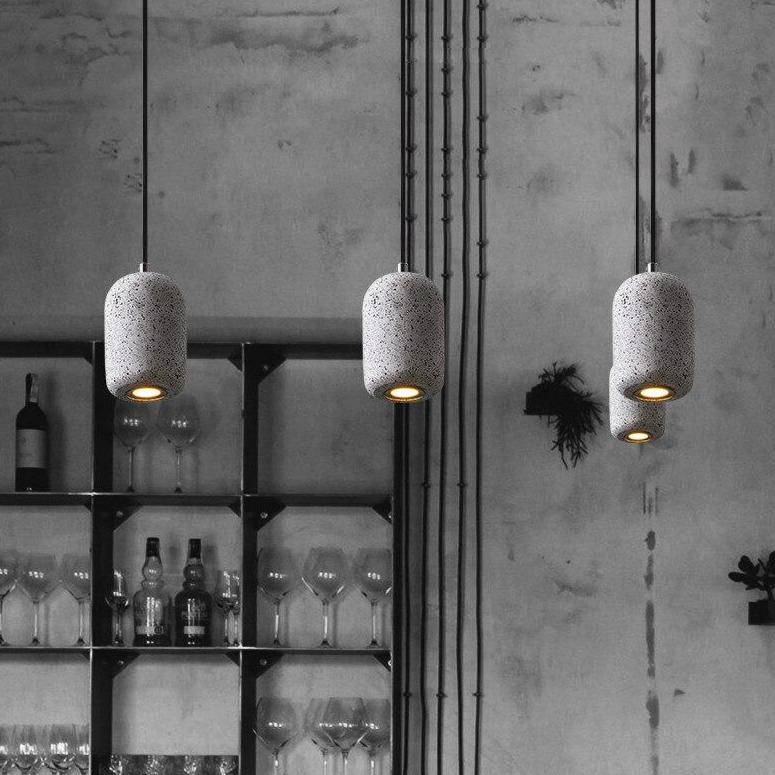 Suspension design en ciment terrazzo avec LED.