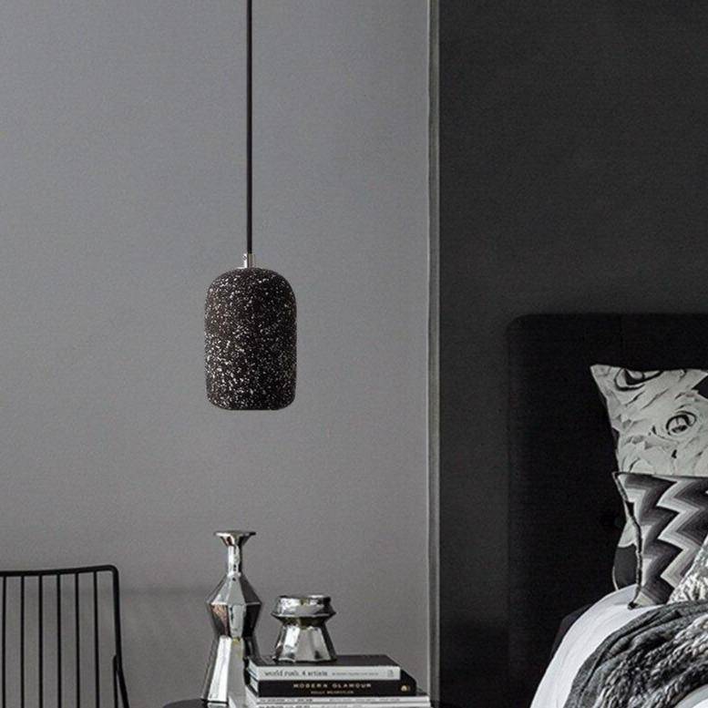 Suspension design en ciment terrazzo avec LED.