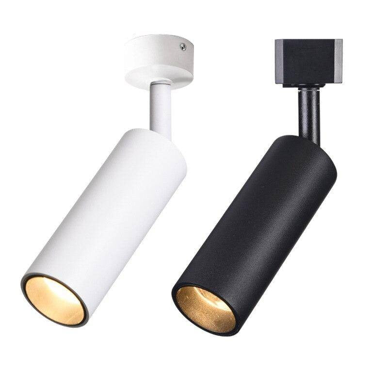 Spot LED cylindre en aluminium Rail - Style Moderne