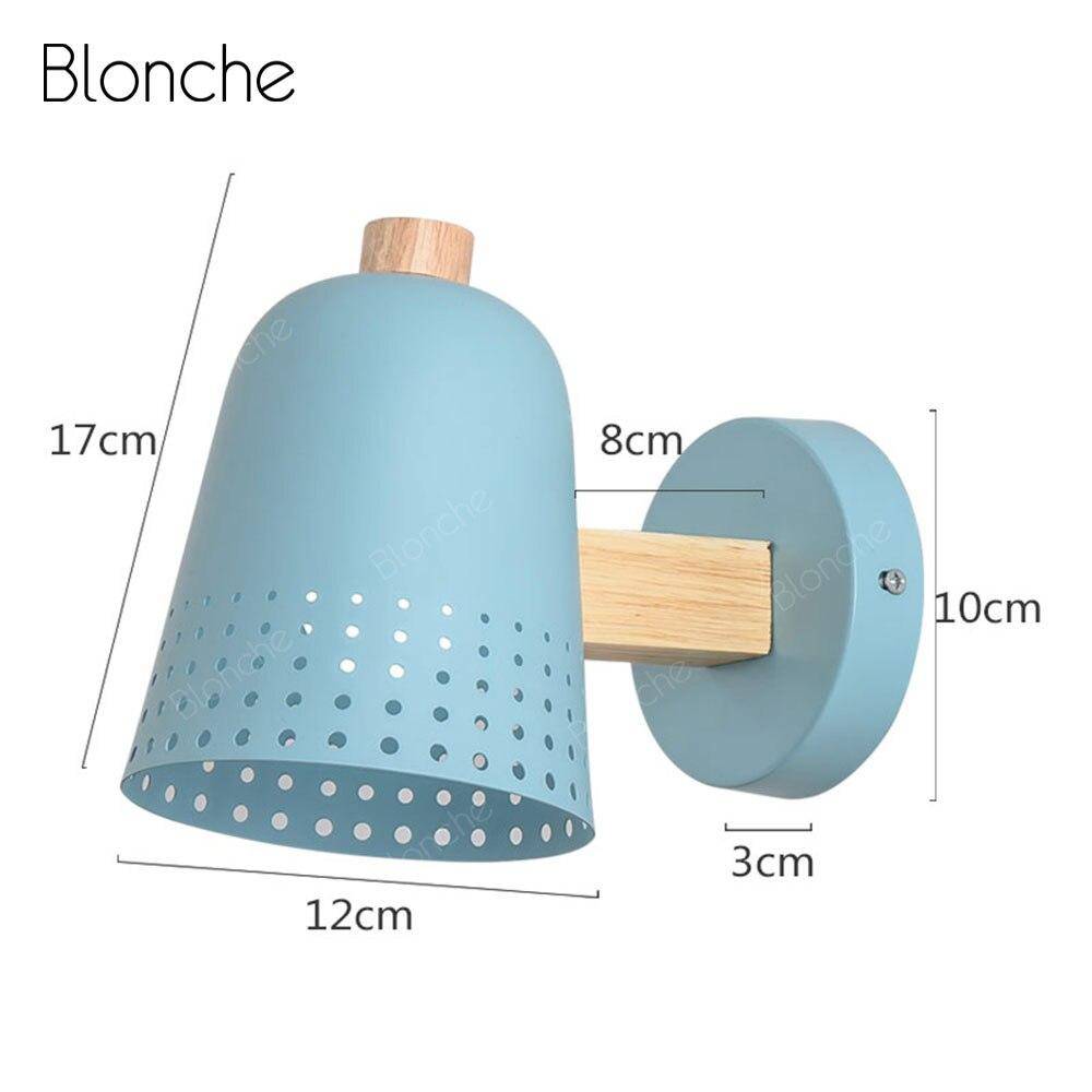 Applique murale LED en bois bleu - Style Nordique